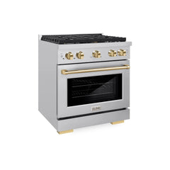 ZLINE Autograph Edition 30 in. 4.2 cu. ft. Paramount Dual Fuel Range with 4 Burner Gas Cooktop and Electric Convection Oven - SDR - The Home Selection