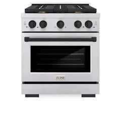 ZLINE Autograph Edition 30 in. 4.2 cu. ft. Paramount Gas Range with 4 Burner Cooktop and Convection Gas Oven in Stainless Steel - SGRZ-30 - The Home Selection