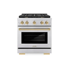 ZLINE Autograph Edition 30 in. 4.2 cu. ft. Paramount Gas Range with 4 Burner Cooktop and Convection Gas Oven - SGRZ-30-CB - The Home Selection