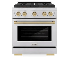 ZLINE Autograph Edition 30 in. 4.2 cu. ft. Paramount Gas Range with 4 Burner Cooktop and Convection Gas Oven - SGRZ-30-CB - The Home Selection