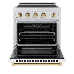 ZLINE Autograph Edition 30 in. 4.2 cu. ft. Paramount Induction Range with 4 Element Cooktop and Electric Convection Oven - SINR - The Home Selection