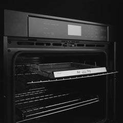 ZLINE Autograph Edition 30 in. Professional True Convection Double Wall Oven with Air Fry and Self Clean in Black Stainless Steel with Helix Handles - WADBZ-30-K - The Home Selection