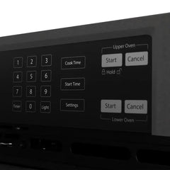 ZLINE Autograph Edition 30 in. Professional True Convection Double Wall Oven with Air Fry and Self Clean in Black Stainless Steel with Helix Handles - WADBZ-30-K - The Home Selection