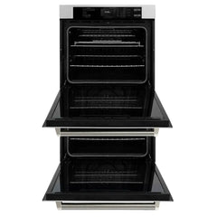 ZLINE Autograph Edition 30 in. Professional True Convection Double Wall Oven with Air Fry and Self Clean in Satin Stainless Steel with Helix Handles - WADSZ-30-K - The Home Selection