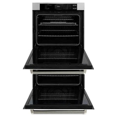 ZLINE Autograph Edition 30 in. Professional True Convection Double Wall Oven with Air Fry and Self Clean in Stainless Steel with Helix Handles - WADZ-30-KC - The Home Selection