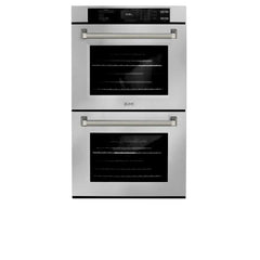 ZLINE Autograph Edition 30 in. Professional True Convection Double Wall Oven with Air Fry and Self Clean in Stainless Steel with Helix Handles - WADZ-30-KC - The Home Selection