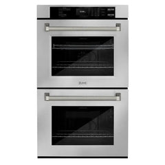 ZLINE Autograph Edition 30 in. Professional True Convection Double Wall Oven with Air Fry and Self Clean in Stainless Steel with Helix Handles - WADZ-30-KC - The Home Selection