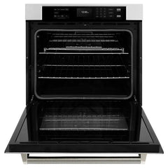 ZLINE Autograph Edition 30 in. Professional True Convection Single Wall Oven with Air Fry and Self Clean in Satin Stainless Steel with Helix Handle - WASSZ-30-K - The Home Selection