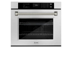ZLINE Autograph Edition 30 in. Professional True Convection Single Wall Oven with Air Fry and Self Clean in Satin Stainless Steel with Helix Handle - WASSZ-30-K - The Home Selection