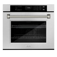 ZLINE Autograph Edition 30 in. Professional True Convection Single Wall Oven with Air Fry and Self Clean in Satin Stainless Steel with Helix Handle - WASSZ-30-K - The Home Selection