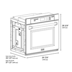 ZLINE Autograph Edition 30 in. Professional True Convection Single Wall Oven with Air Fry and Self Clean in Satin Stainless Steel with Helix Handle - WASSZ-30-K - The Home Selection