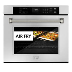 ZLINE Autograph Edition 30 in. Professional True Convection Single Wall Oven with Air Fry and Self Clean in Stainless Steel with Helix Handle - WASZ-30-K - The Home Selection