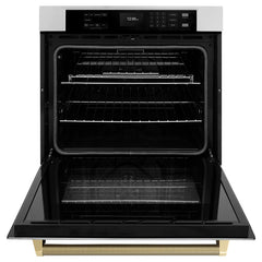 ZLINE Autograph Edition 30 in. Professional True Convection Single Wall Oven with Air Fry and Self Clean in Stainless Steel with Helix Handle - WASZ-30-K - The Home Selection