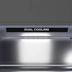 ZLINE Autograph Edition 36 in. 19.6 cu. ft. French Door Built-In Bottom Freezer Refrigerator with Water Dispenser and Ice Maker in Stainless Steel with Graphite Gray Interior and Helix Handles - GRBIVZ-30436K - The Home Selection