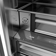 ZLINE Autograph Edition 36 in. 19.6 cu. ft. French Door Built-In Bottom Freezer Refrigerator with Water Dispenser and Ice Maker in Stainless Steel with Stainless Steel Interior and Helix Handles - SRBIVZ-30436K - The Home Selection