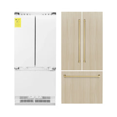 ZLINE Autograph Edition 36 in. 19.6 cu. ft. Panel Ready French Door Built-In Bottom Freezer Refrigerator with Water Dispenser and Ice Maker - RBIVZ-36 - The Home Selection
