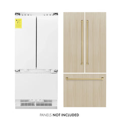 ZLINE Autograph Edition 36 in. 19.6 cu. ft. Panel Ready French Door Built-In Bottom Freezer Refrigerator with Water Dispenser and Ice Maker - RBIVZ-36 - The Home Selection