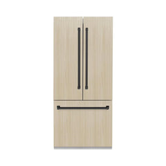 ZLINE Autograph Edition 36 in. 19.6 cu. ft. Panel Ready French Door Built-In Bottom Freezer Refrigerator with Water Dispenser and Ice Maker - RBIVZ-36 - The Home Selection