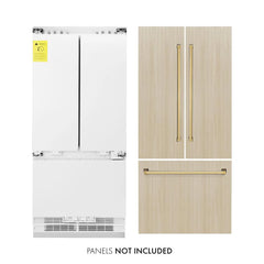 ZLINE Autograph Edition 36 in. 19.6 cu. ft. Panel Ready French Door Built-In Bottom Freezer Refrigerator with Water Dispenser and Ice Maker - RBIVZ-36 - The Home Selection