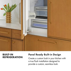 ZLINE Autograph Edition 36 in. 19.6 cu. ft. Panel Ready French Door Built-In Bottom Freezer Refrigerator with Water Dispenser and Ice Maker - RBIVZ-36 - The Home Selection