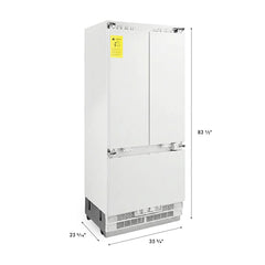 ZLINE Autograph Edition 36 in. 19.6 cu. ft. Panel Ready French Door Built-In Bottom Freezer Refrigerator with Water Dispenser and Ice Maker - RBIVZ-36 - The Home Selection