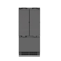 ZLINE Autograph Edition 36 in. 19.6 cu. ft. Panel Ready French Door Built-In Bottom Freezer Refrigerator with Water Dispenser and Ice Maker with Graphite Gray Interior - GRBIVZ-36 - The Home Selection