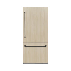 ZLINE Autograph Edition 36 in. 19.8 cu. ft. Panel Ready Built-In Bottom Freezer Refrigerator with Water Dispenser and Ice Maker with Champagne Bronze Accents (RBITZ-36-CB) - The Home Selection