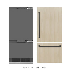 ZLINE Autograph Edition 36 in. 19.8 cu. ft. Panel Ready Built-In Bottom Freezer Refrigerator with Water Dispenser and Ice Maker with Graphite Gray Interior and Matte Black Accents - GRBITZ-36 - The Home Selection