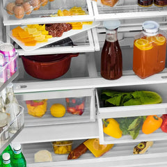 ZLINE Autograph Edition 36 in. 22.5 cu. ft. Counter-Depth French Door Refrigerator with Ice Maker in Fingerprint-Resistant Black Stainless Steel - RFMZ-36-BS-K - The Home Selection