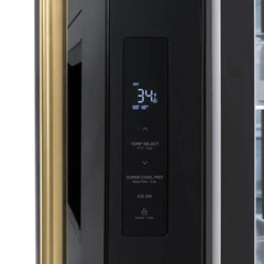 ZLINE Autograph Edition 36 in. 28.9 cu. ft. Standard-Depth French Door External Water Dispenser Refrigerator with Dual Ice Maker in Black Stainless Steel and Polished Gold Handles - RSMZ-W-36-BS-G - The Home Selection