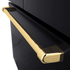 ZLINE Autograph Edition 36 in. 28.9 cu. ft. Standard-Depth French Door External Water Dispenser Refrigerator with Dual Ice Maker in Black Stainless Steel and Polished Gold Handles - RSMZ-W-36-BS-G - The Home Selection