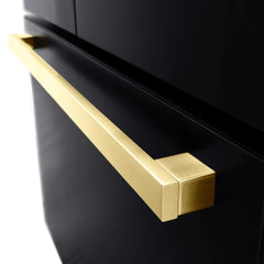 ZLINE Autograph Edition 36 in. 28.9 cu. ft. Standard-Depth French Door External Water Dispenser Refrigerator with Dual Ice Maker in Black Stainless Steel and Polished Gold Square Handles - RSMZ-W-36-BS-FG - The Home Selection