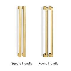 ZLINE Autograph Edition 36 in. 28.9 cu. ft. Standard-Depth French Door External Water Dispenser Refrigerator with Dual Ice Maker in Black Stainless Steel and Polished Gold Square Handles - RSMZ-W-36-BS-FG - The Home Selection