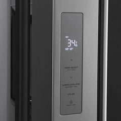 ZLINE Autograph Edition 36 in. 28.9 cu. ft. Standard-Depth French Door External Water Dispenser Refrigerator with Dual Ice Maker in Fingerprint Resistant Stainless Steel and Champagne Bronze Handles - RSMZ-W-36 - The Home Selection