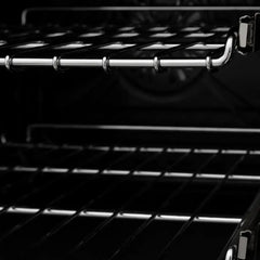 ZLINE Autograph Edition 36 in. 4.6 cu. ft. Dual Fuel Range with Gas Stove and Electric Oven in Fingerprint Resistant DuraSnow Stainless Steel with Black Matte Door - RASZ-BLM-36 - The Home Selection