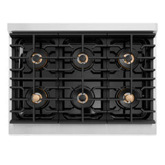 ZLINE Autograph Edition 36 in. 5.2 cu. ft. Paramount Dual Fuel Range with 6 Burner DuoPro™ Cooktop and Electric Convection Oven in Stainless Steel - PSDRZ-36-K - The Home Selection