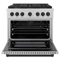 ZLINE Autograph Edition 36 in. 5.2 cu. ft. Paramount Gas Range with 6 Burner Cooktop and Convection Gas Oven in Stainless Steel - SGRZ-36-G - The Home Selection