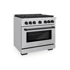 ZLINE Autograph Edition 36 in. 5.2 cu. ft. Paramount Gas Range with 6 Burner Cooktop and Convection Gas Oven in Stainless Steel - SGRZ-36-G - The Home Selection