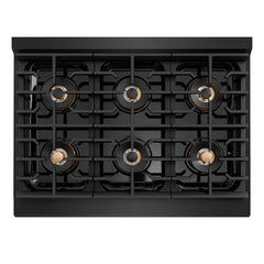 ZLINE Autograph Edition 36 in. 5.2 cu. ft. Paramount Gas Range with 6 Burner DuoPro™ Cooktop and Convection Gas Oven in Black Stainless Steel - PSGRBZ-36-K - The Home Selection