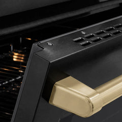 ZLINE Autograph Edition 36 in. 5.2 cu. ft. Paramount Induction Range with 5 Element Cooktop and Electric Convection Oven in Black Stainless Steel with Champagne Bronze Accents - SINRBZ-36 - The Home Selection