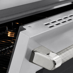 ZLINE Autograph Edition 36 in. 5.2 cu. ft. Paramount Induction Range with 5 Element Cooktop and Electric Convection Oven in Stainless Steel with Polished Nickel Helix Handle and Knob Accents - SINRZ-36-KPN - The Home Selection
