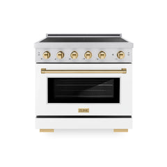 ZLINE Autograph Edition 36 in. 5.2 cu. ft. Paramount Induction Range with 5 Element Cooktop and Electric Convection Oven - SINR - The Home Selection