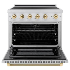 ZLINE Autograph Edition 36 in. 5.2 cu. ft. Paramount Induction Range with 5 Element Cooktop and Electric Convection Oven - SINR - The Home Selection