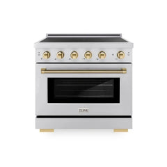 ZLINE Autograph Edition 36 in. 5.2 cu. ft. Paramount Induction Range with 5 Element Cooktop and Electric Convection Oven - SINR - The Home Selection