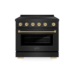 ZLINE Autograph Edition 36 in. 5.2 cu. ft. Paramount Induction Range with 5 Element Cooktop and Electric Convection Oven - SINR - The Home Selection
