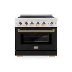 ZLINE Autograph Edition 36 in. 5.2 cu. ft. Paramount Induction Range with 5 Element Cooktop and Electric Convection Oven - SINR - The Home Selection
