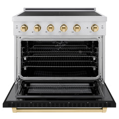 ZLINE Autograph Edition 36 in. 5.2 cu. ft. Paramount Induction Range with 5 Element Cooktop and Electric Convection Oven - SINR - The Home Selection