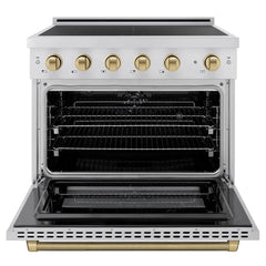 ZLINE Autograph Edition 36 in. 5.2 cu. ft. Paramount Induction Range with 5 Element Cooktop and Electric Convection Oven - SINR - The Home Selection