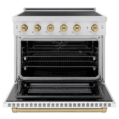 ZLINE Autograph Edition 36 in. 5.2 cu. ft. Paramount Induction Range with 5 Element Cooktop and Electric Convection Oven - SINR - The Home Selection