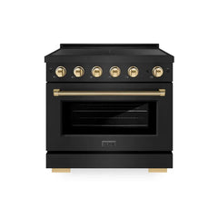 ZLINE Autograph Edition 36 in. 5.2 cu. ft. Paramount Induction Range with 5 Element Cooktop and Electric Convection Oven - SINR - The Home Selection
